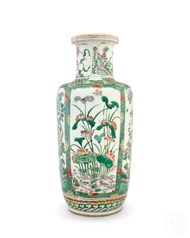清 五彩花卉紋棒槌瓶  CHINA, QING DYNASTY (1644-1911) - 图4